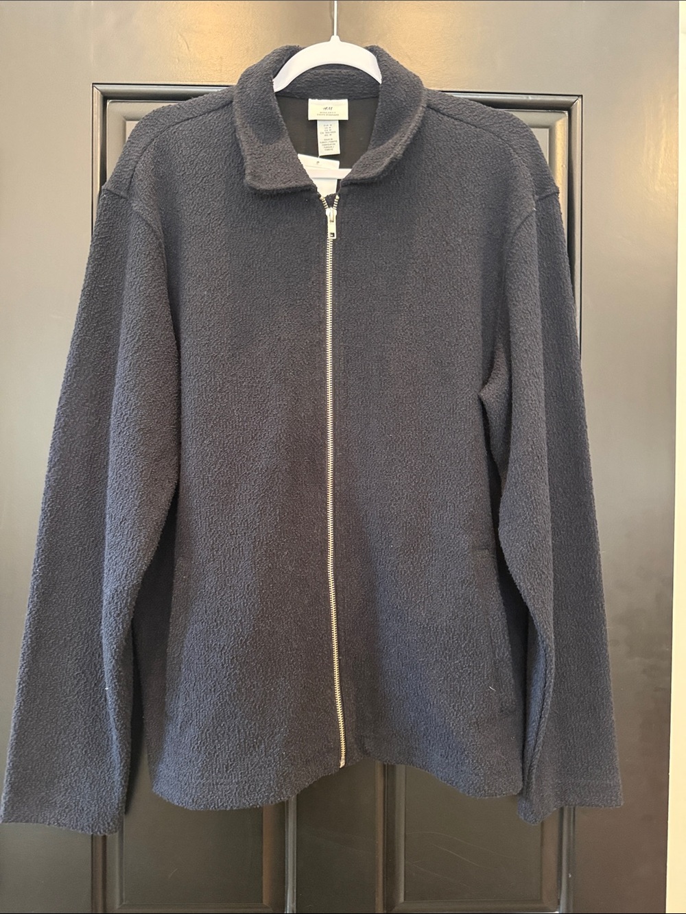 H&M Dark Navy Full-Zip Fleece Jacket